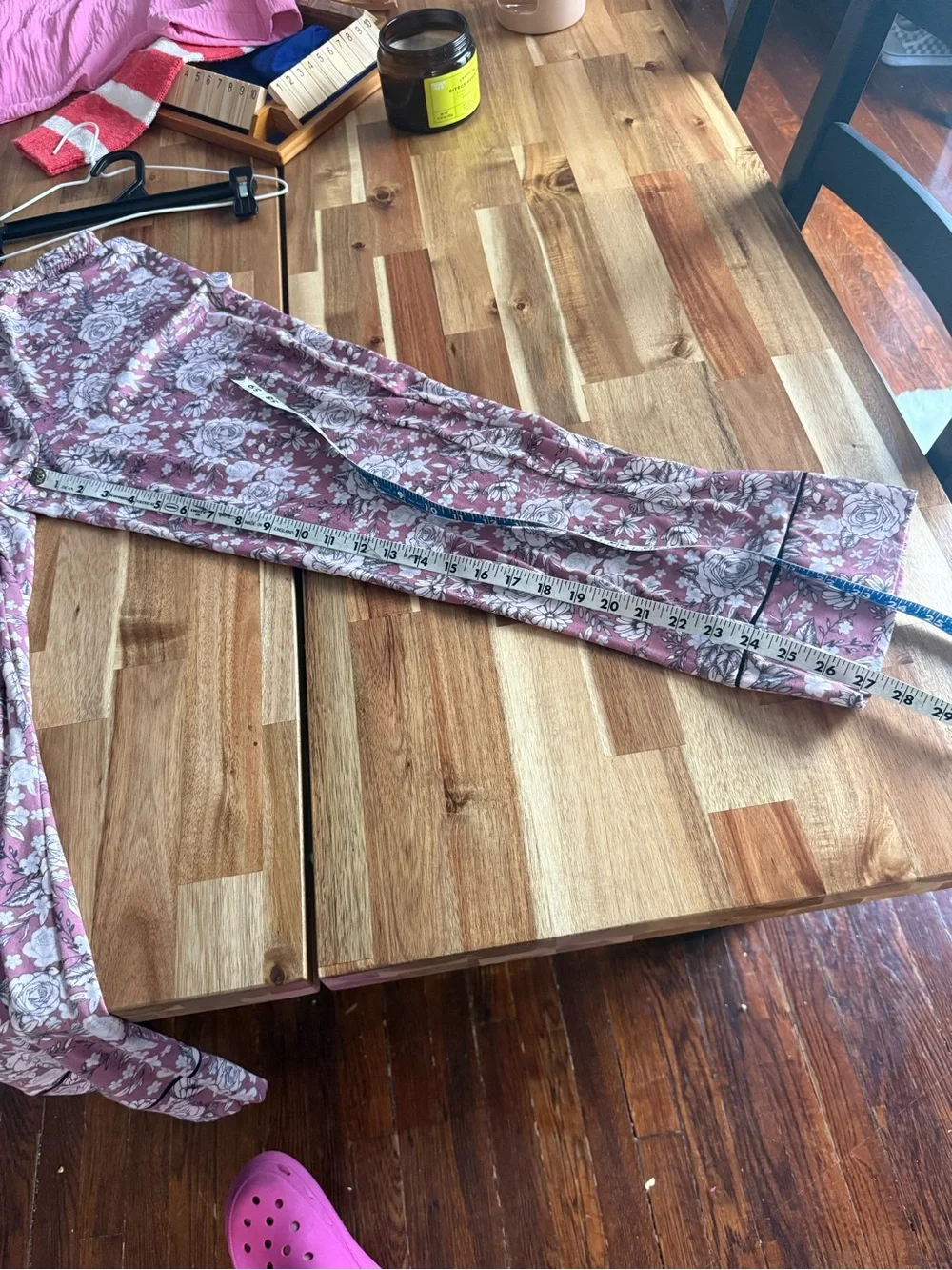 Mauve Floral PJ Pants Pull on Elastic waistband